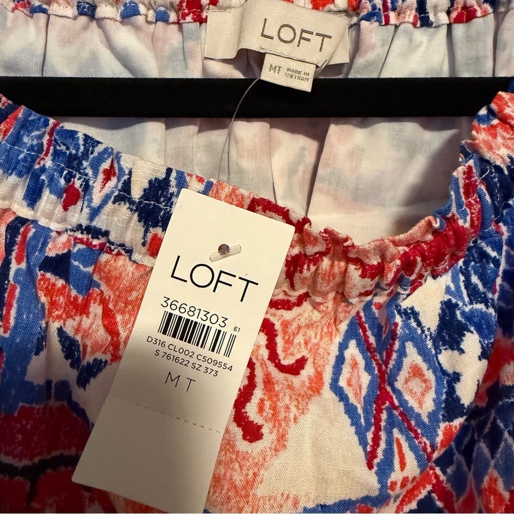 Loft Scribble Ruffle Off The Shoulder Mini Dress. - Picture 8 of 9
